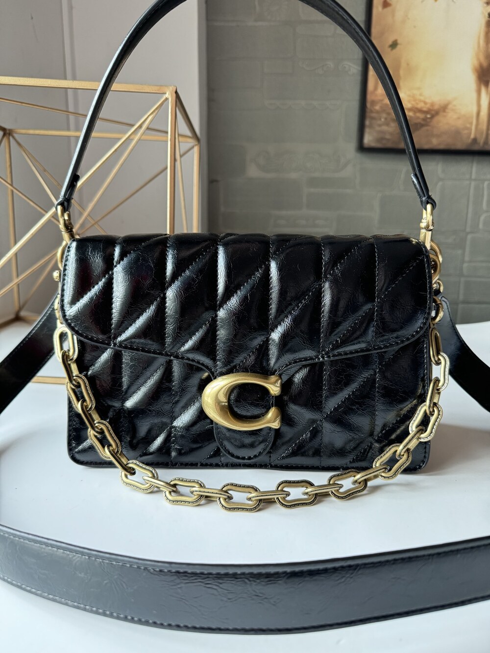 Coach Tabby Diamond-Quilted Dionysus Shoulder/Crossbody Bag 26*16.5*8.5